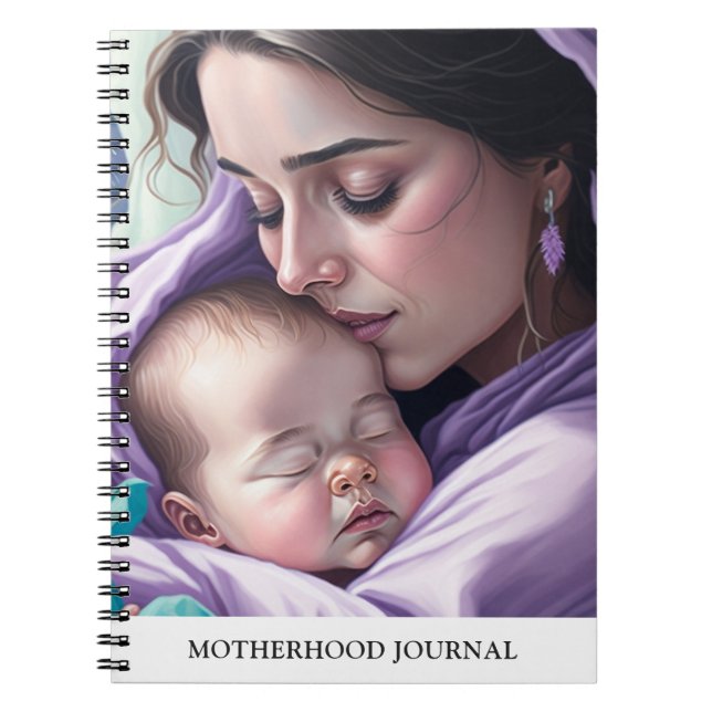Cute New Mom and Baby Motherhood Journal de conser (Devant)