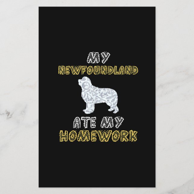 Cute Newfie | Mon Terre-Neuve a mangé mes devoirs (Devant)