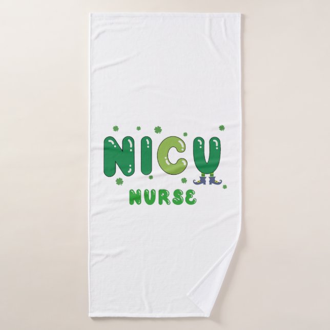 Cute NICU infirmière St. Patrick's design (Serviette de bain)