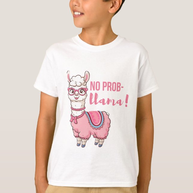Cute 'No Prob Llama ! ' T-shirt pour enfants (Devant)