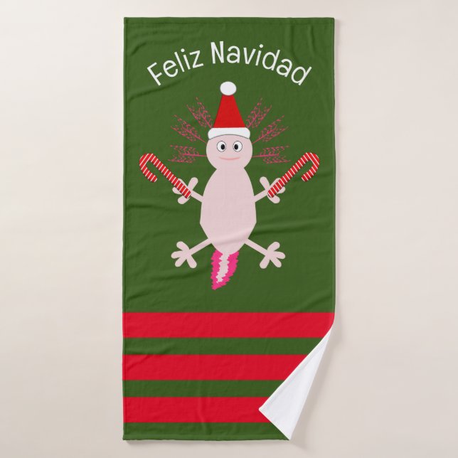 Cute Noël Axolotl Custom (Serviette de bain)