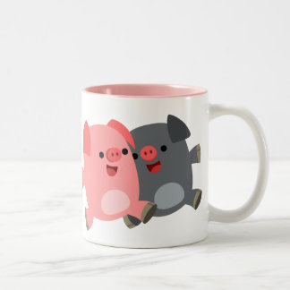 Cute Noir et Blanc Cartographie Pigs Mug
