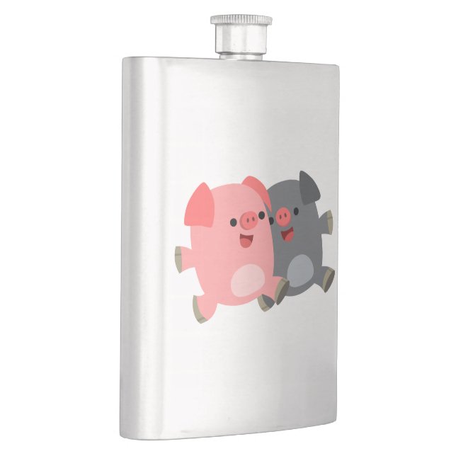 Cute noir et blanc Cartoon Pigs Classique Flacon (Droite)