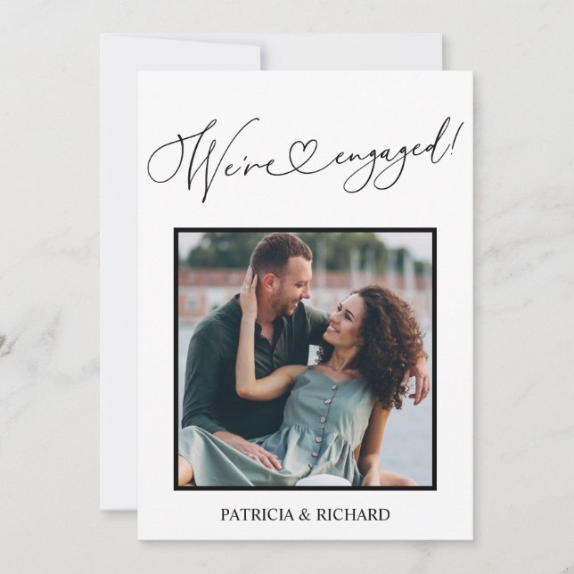 Cute Nous sommes engagés Faire-part Fiançailles Ph (Devant)