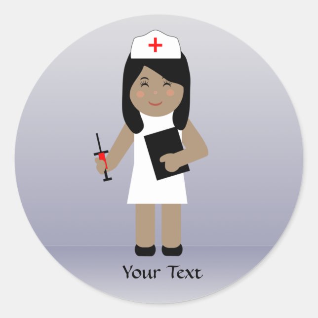 Cute Nurse 1 Autocollant personnalisé (Devant)