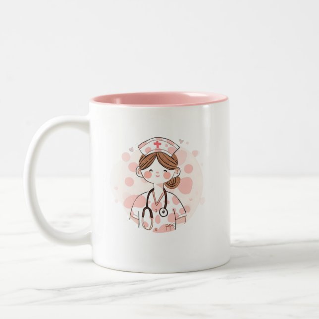 Cute Nurse Mug Personalized Gift (Gauche)