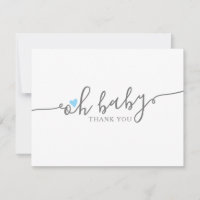 Cute Oh Bébé Coeur Garçon Baby shower Merci