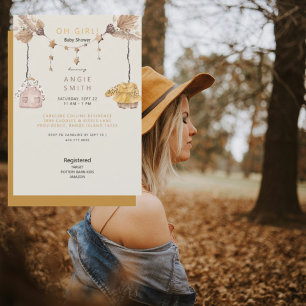 Cute Oh Girl Clothes Baby shower Invitation