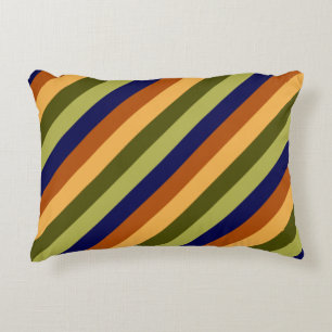 Cute Olive Sage Marine Stripes Accent Coussin