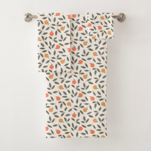 Cute Orange et Motif Feuille