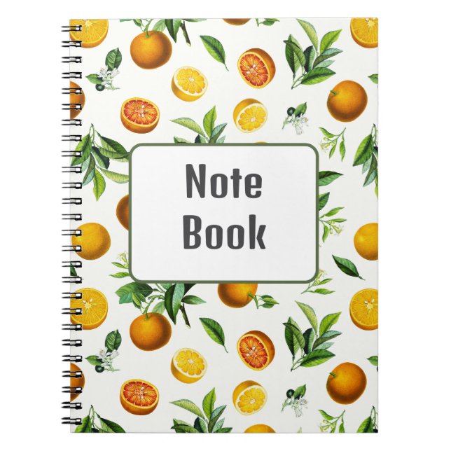 Cute Orange Fruit Aesthétique Livre de notes (Devant)