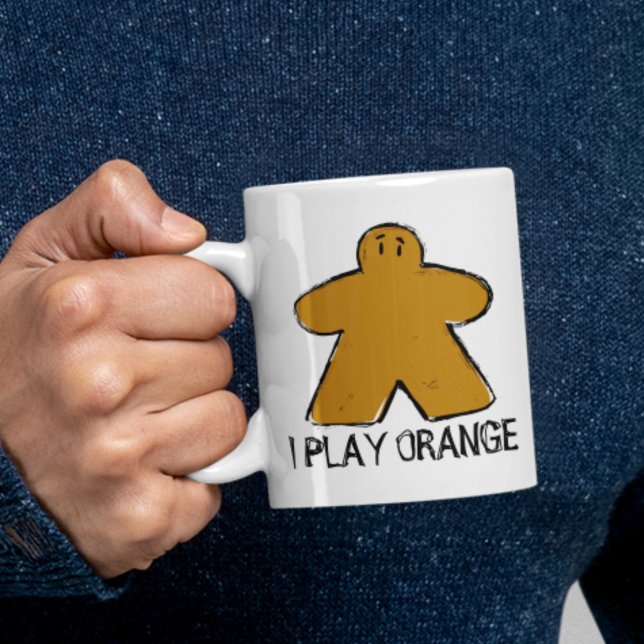 Cute Orange Meeple Dessin Tableau de jeu Coupe Mug (Créateur téléchargé)