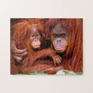 Cute Orangutan maman et bébé, Jigsaw Puzzle
