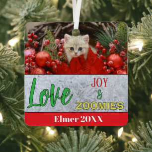 CUTE 🎅 Ornement de Noël pour chat personnalisé zo
