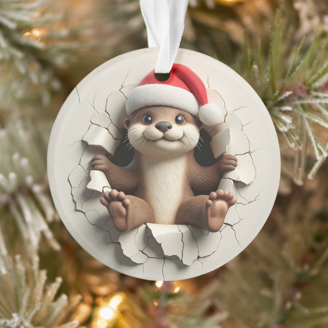 Cute Otter Double-Sided Holiday Ornament (Arbre)