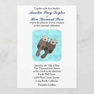Cute Otter Faire-part de mariage Otter Couple Mari