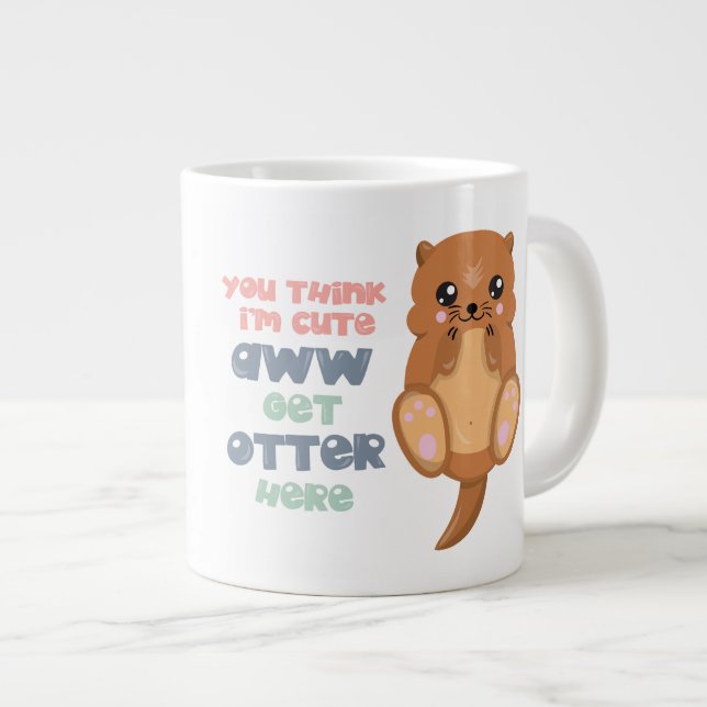 Cute -Otter -Jumbo Mug (Devant droit)