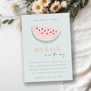 Cute Our Little Melon Aqua Blue Boy Faire-part