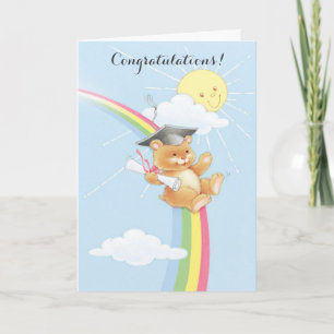 Cute ours graduation animaux personnalisable carte