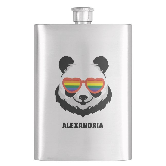 Cute Ours Panda | Arc en ciel | Flacon LGBTQ (devant)