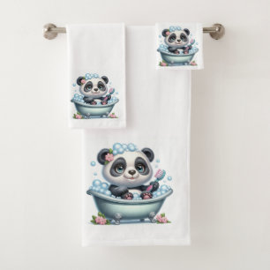 Cute ours Panda dans un bain de bulles