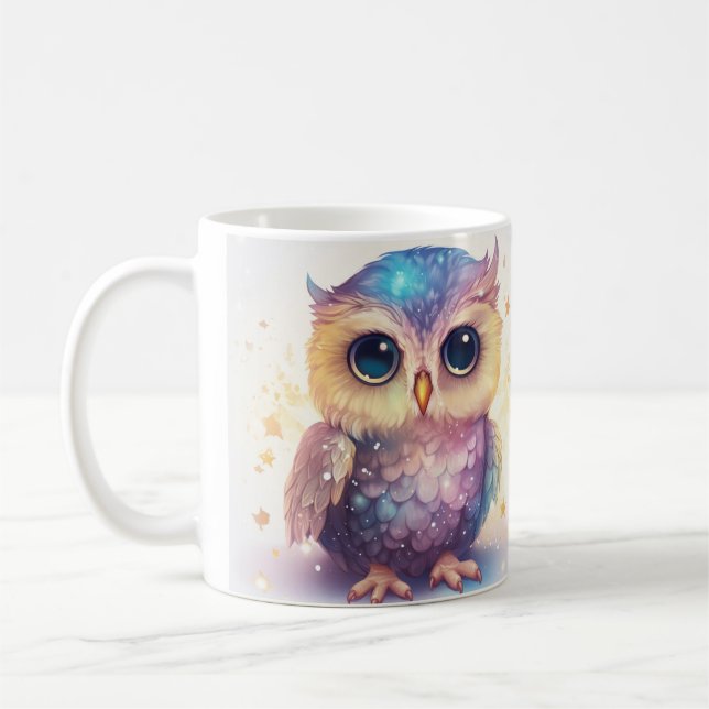 Cute Owl Coffee Mug - Adorable Owl Design (Gauche)