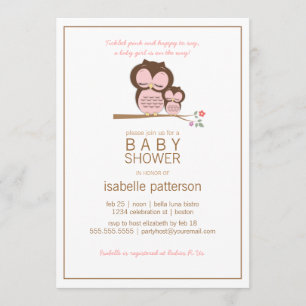 Cute Owl & Mama C'est une invitation pour Baby sho