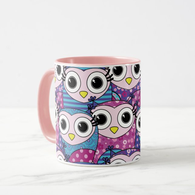 Cute Owl Motif Mug (Devant gauche)