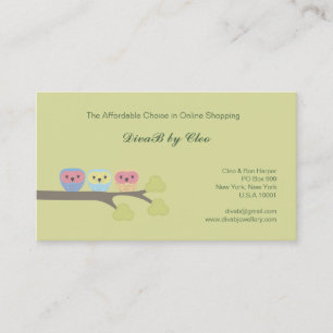 Cute Owls Online Shop Etsy Cartes de visite de mod