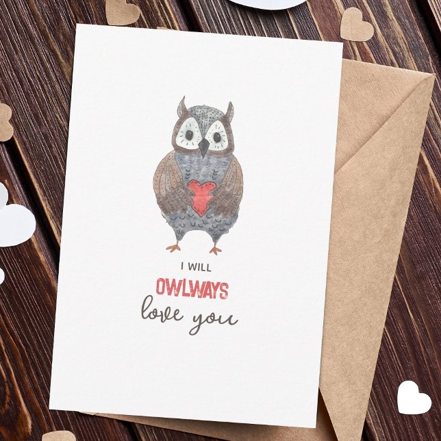 Cute Owlways Love You Valentine's Day Card (Créateur téléchargé)