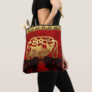 Cute Ox Chinois Année Zodiac Sac fourre-tout d'ann