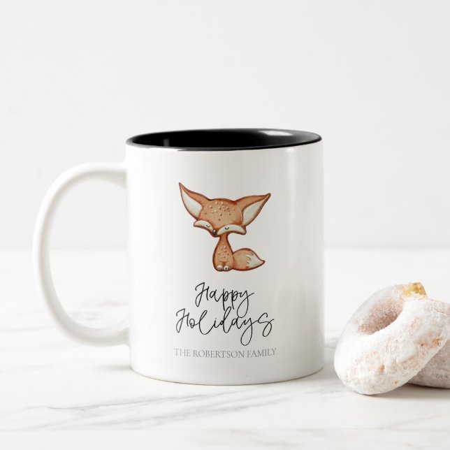 Cute pain d'épices Fox Mug de vacances (Avec donut)