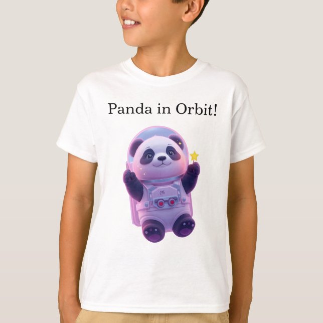 Cute Panda Astronaut Kids T-Shirt – Funny Design (Devant)