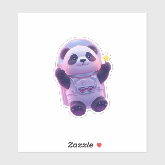 Cute Panda Astronaut Sticker – Kawaii Scrapbooking (Feuille)