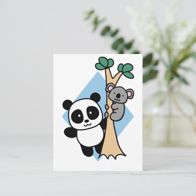 Cute Panda et Koala - Carte postale Amanda Roos (Debout devant)