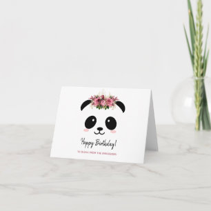 Cute panda fille Joyeuse carte d'anniversaire