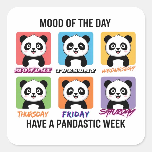 Cute Panda Mood of the Day Stickers (Devant)