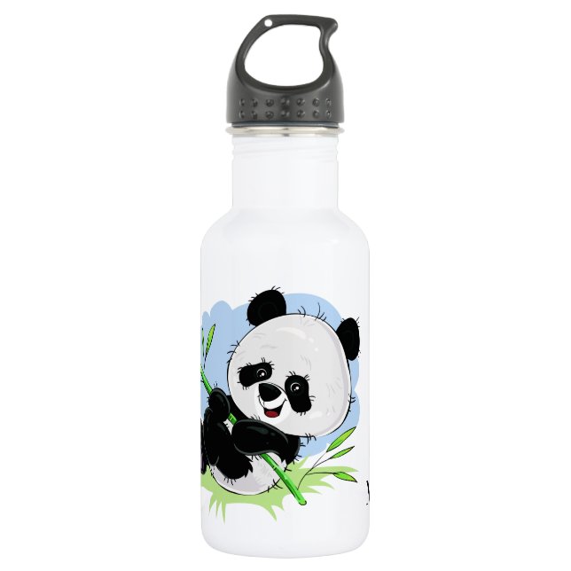 Cute Panda nom personnalisé bouteilles d'eau (Devant)
