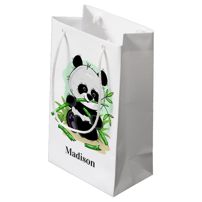 Cute Panda nom personnalisé petit sac cadeau (Dos Angle)