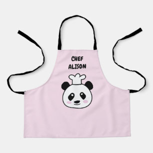 Cute panda ours chef dessin animé tablier enfant s