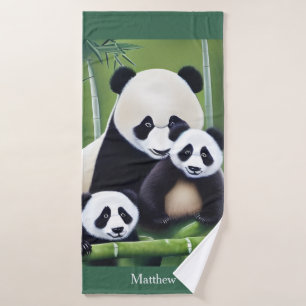 Cute Panda Porte Mère Et Cubes Monogramme