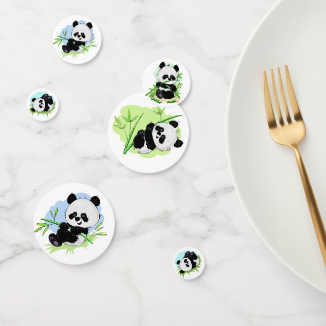 Cute Pandas table confetti (Groupe)