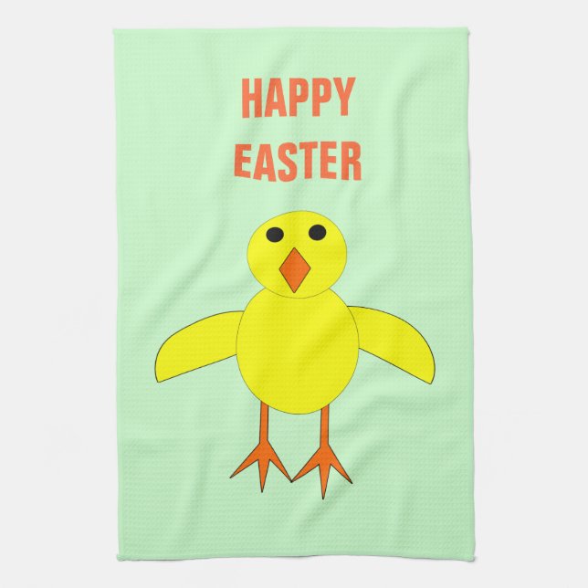 Cute Pâques Chick Custom Cuisine Serviette (Vertical)