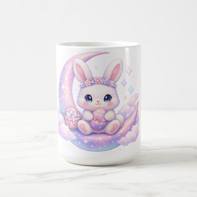 Cute Pastel Easter Bunny Mug – Moon Aesthetic (Centre)