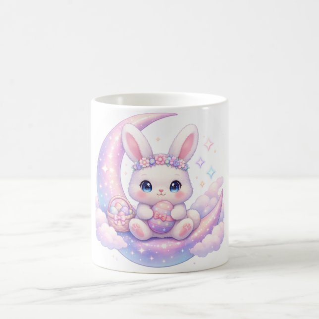 Cute Pastel Easter Bunny Mug – Moon Aesthetic (Centre)