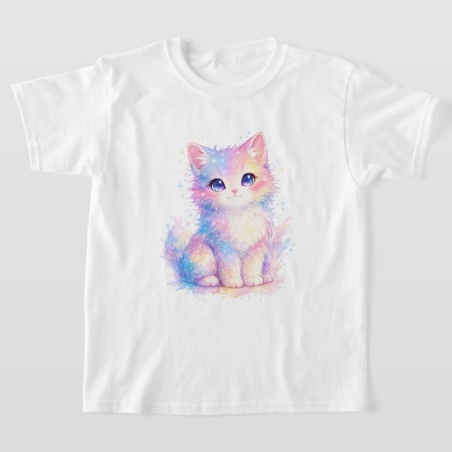 Cute Pastel Galaxy Cat T-Shirt  (Poser)