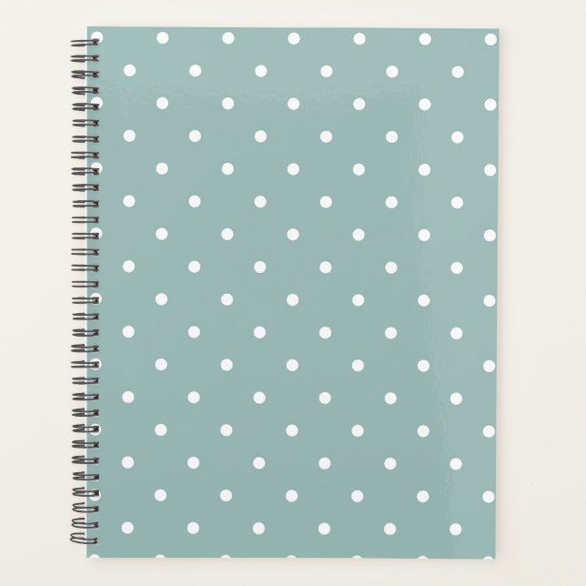 Cute Pastel Mint Green With White Polka Dot Spots  (Devant)