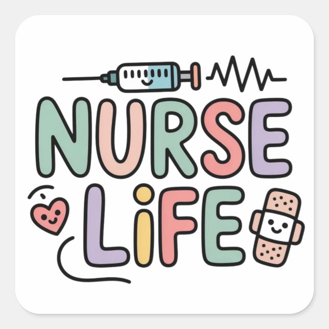 Cute Pastel Nurse Life Sticker – Kawaii Medical  (Devant)