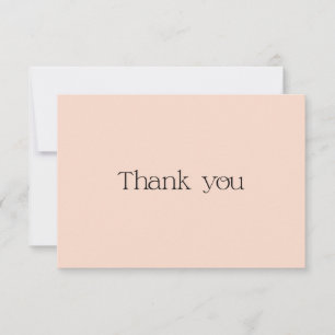 Cute Pastel Peach Typographie Carte de remerciemen