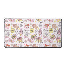 Cute Pastel Pink Christmas Ornaments Pattern